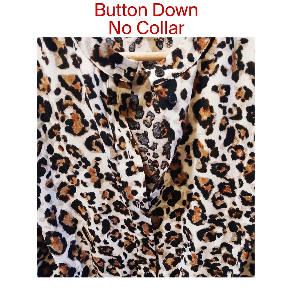Rachel by Rachel Roy Leopard / Animal Print Crop Long Sleeve Blouse - Picture 5 of 7